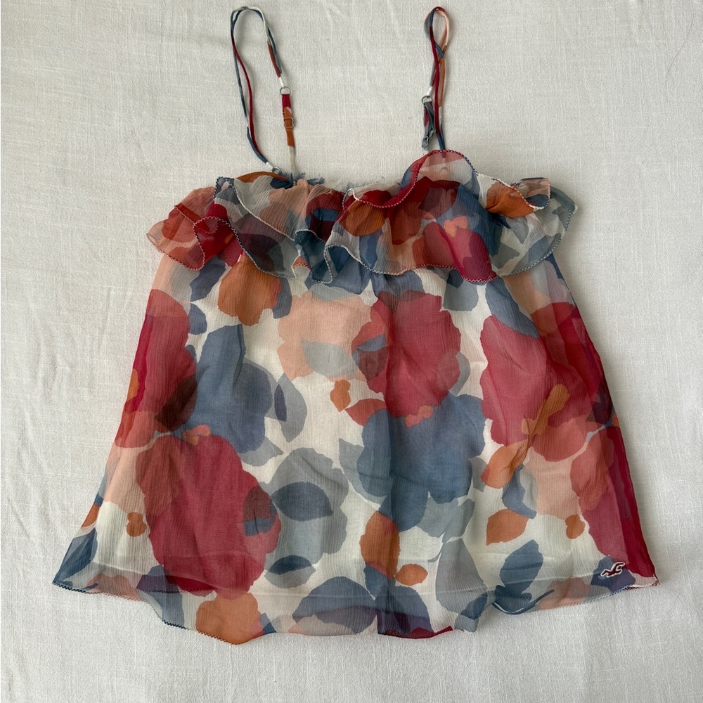 Vintage Y2K Rare Hollister Multicolor Ruffle Babydoll Top